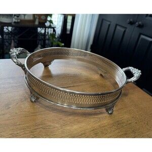 VTG International Silver Co. 158 Footed Casserole Ring W/ Handles - 10"